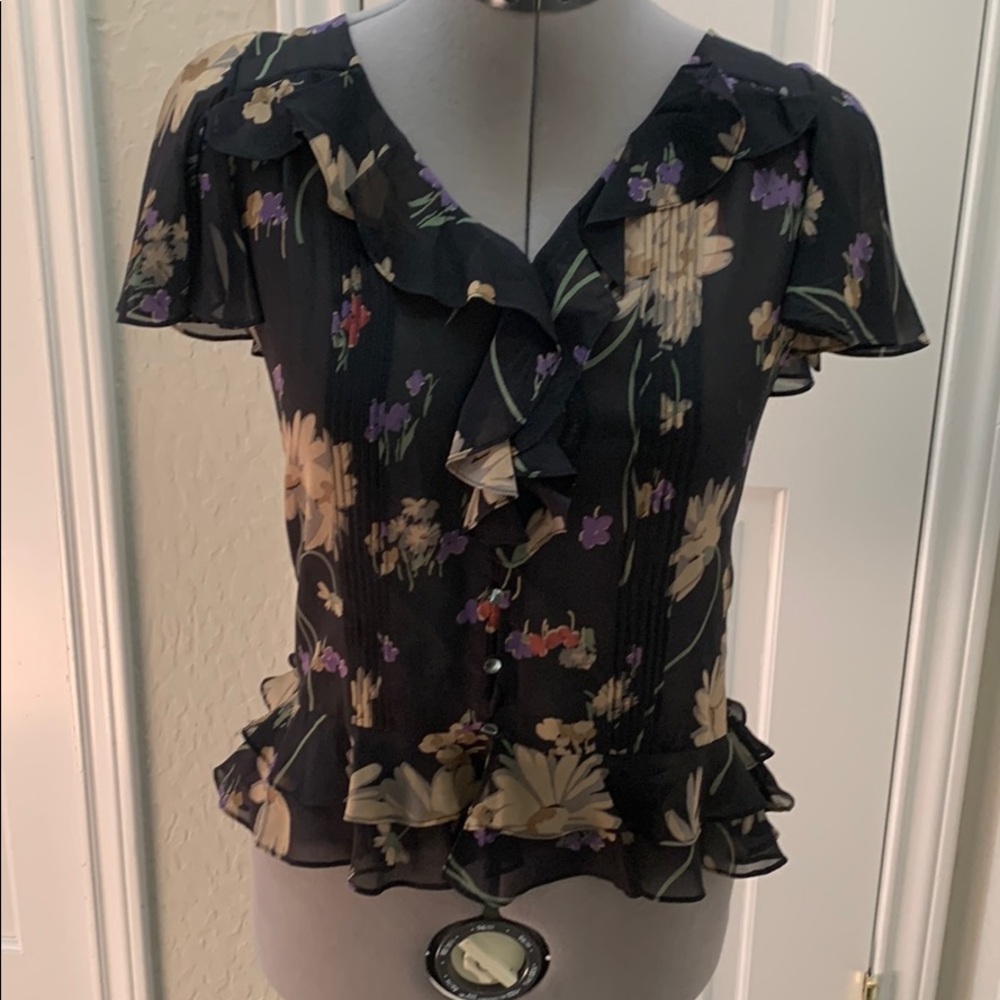 Polo Ralph Lauren Silk Floral Blouse - Size 2